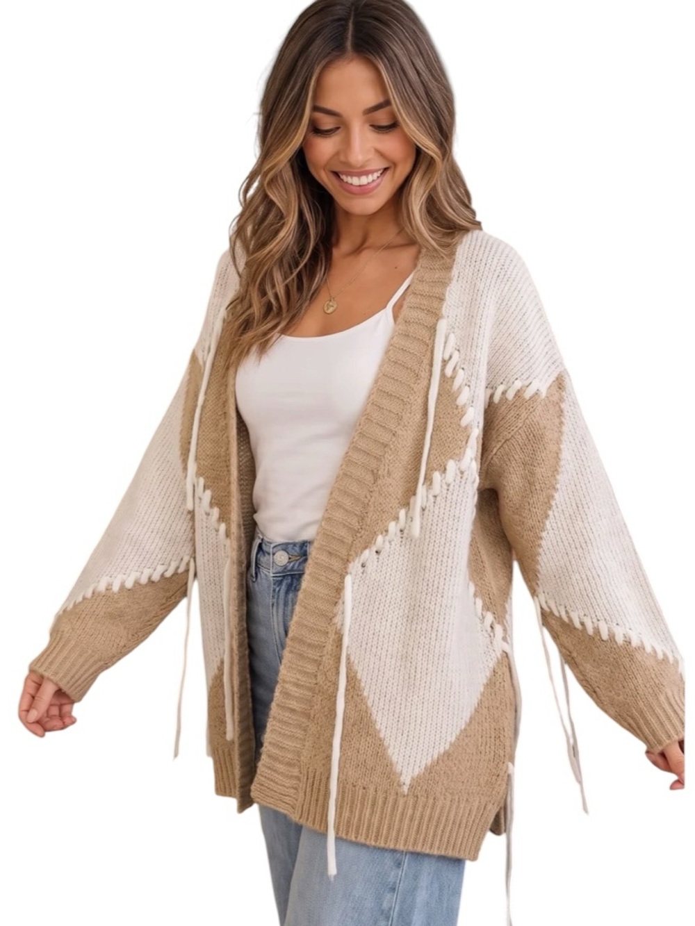 627; KYE MI NWT SWEATER CARDIGAN SAND (H1)